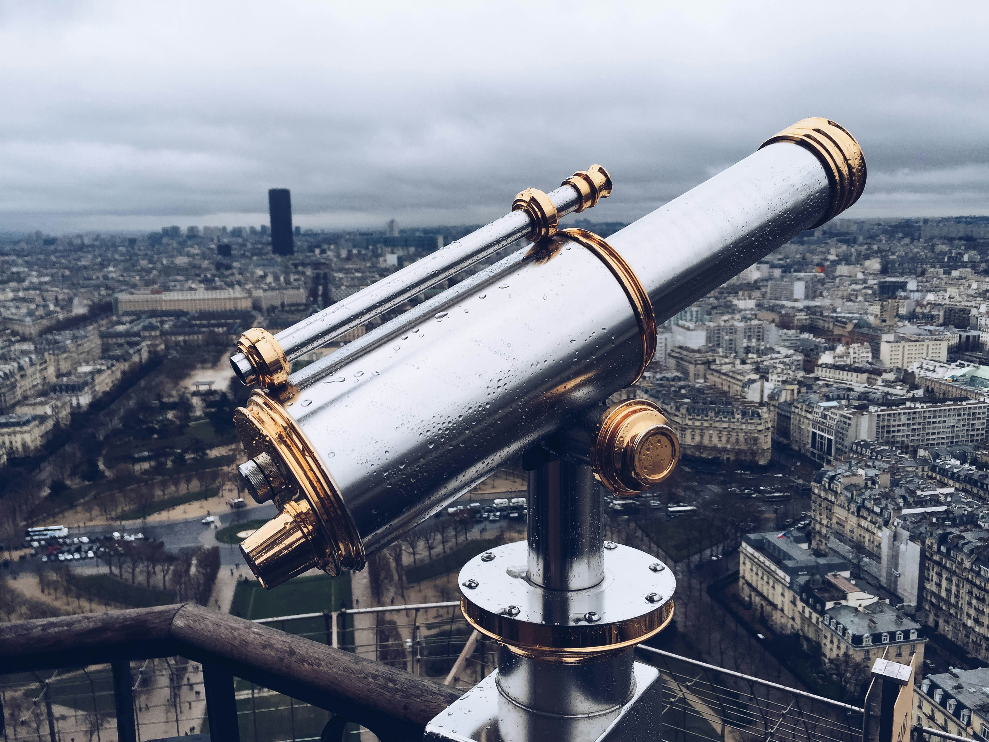 grey and brown telescope